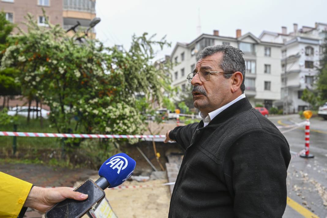 Sağanak sonrası Ankara’da yol çöktü 2